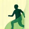 Stylized icon representing fitness and fluid movement, possibly a dynamic human figure in motion or a sleek exercise symbol.